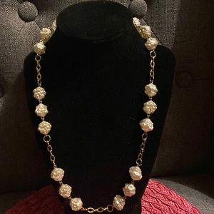Faux baroque pearls on gold tone chain